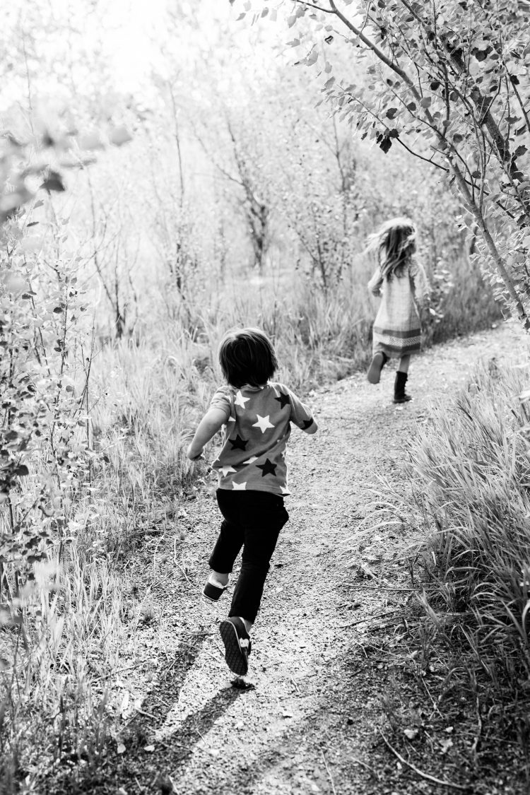 children on a path in Boulder